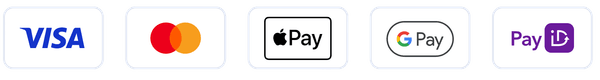 Visa, Mastercard, Apple Pay, Google Pay and PayPal